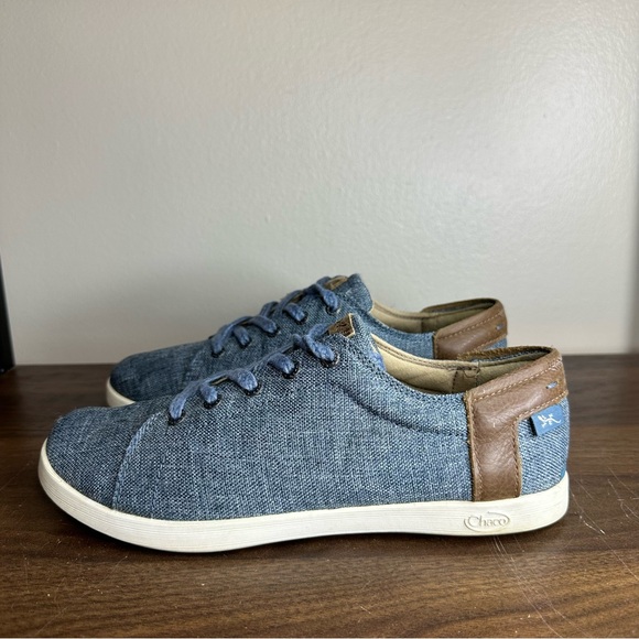 Chaco Ionia Blue Canvas Lace Up Sneakers Sz 7 Womens - Picture 1 of 7